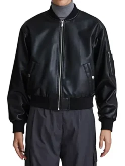 Nvlt Faux Leather Bomber Jacket