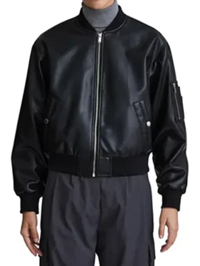 Nvlt Faux Leather Bomber Jacket