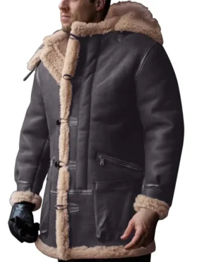 Oversized Sherpa Leather Jacket