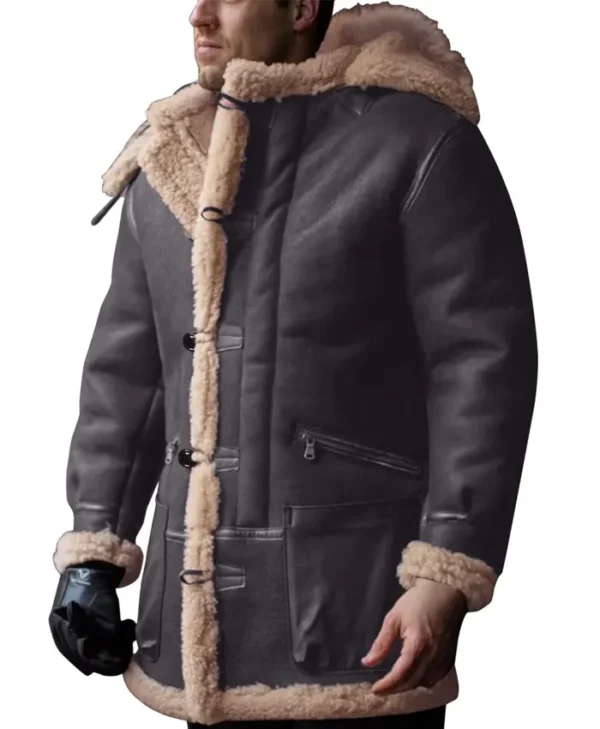 Oversized Sherpa Leather Jacket