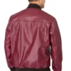 PU Leather Red Bomber Jacket