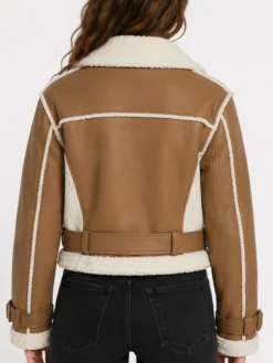 Purchase Men and Women Tan Leather Sherpa Jacket
