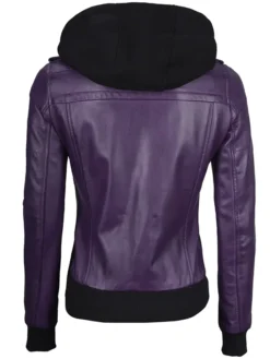 Purple Hooded Jacket Back