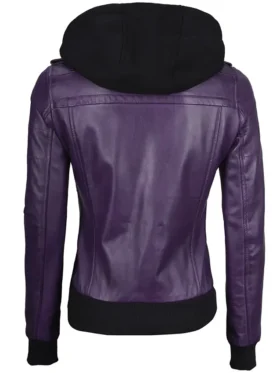 Purple Hooded Jacket Back