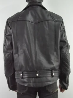 Quilted Leather Jacket Mens Back