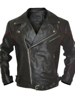 Red And Black Moto Jacket