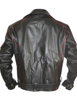 Red And Black Moto Jacket Back