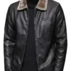 Sherpa Collar Leather Moto Jacket