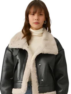 Sherpa Lined Shearling Leather Flight Jacket