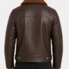 Shop Men and Women Brown Leather Sherpa Jacket