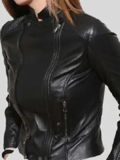Slim Black Leather Jacket