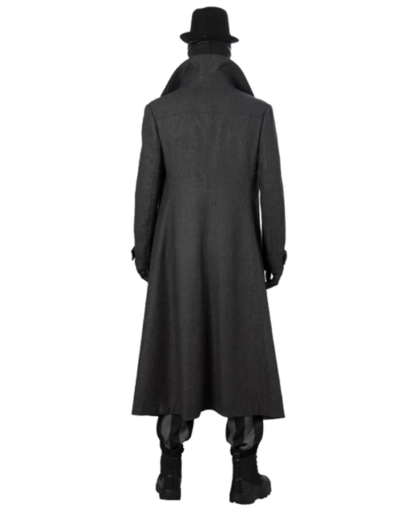 Spider Man Long Black Wool Trench Coat Back