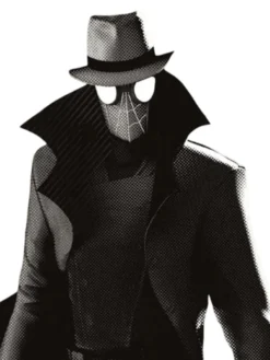 Spider Man Long Black Wool Trench Coat Collar