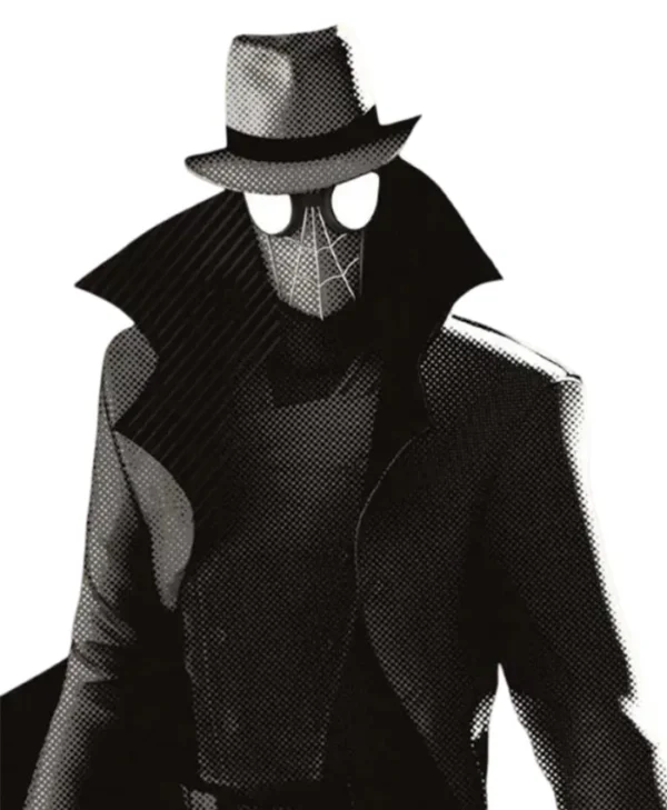 Spider Man Long Black Wool Trench Coat Collar