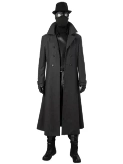 Spider Man Long Black Wool Trench Coat Main