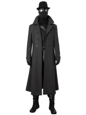 Spider Man Long Black Wool Trench Coat Main