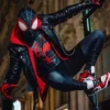 Spiderman Black Miles Morales Black Biker Jacket Hang