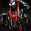 Spiderman Black Miles Morales Black Biker Jacket Main