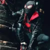 Spiderman Black Miles Morales Black Biker Jacket Web