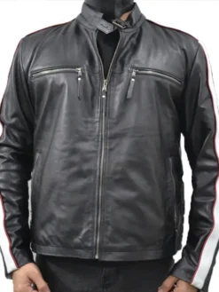 Striped Leather Jacket