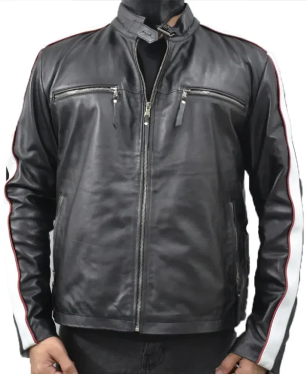 Striped Leather Jacket