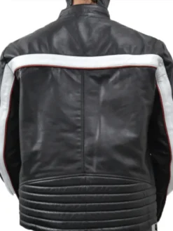 Striped Leather Jacket Back