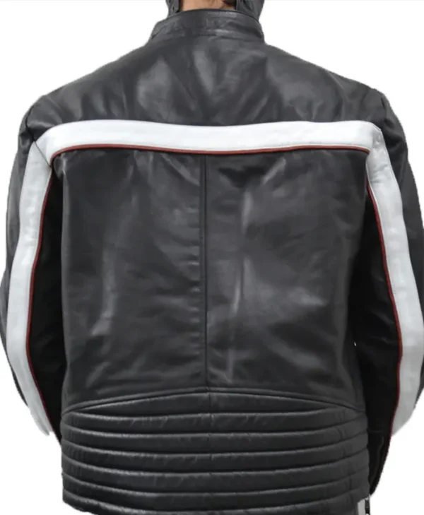 Striped Leather Jacket Back