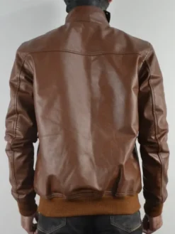 Tan Bomber Jacket Mens Back