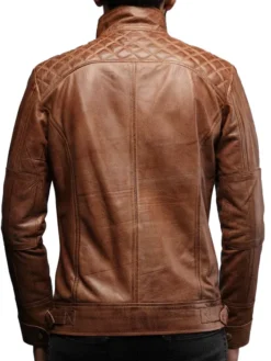 Vintage Brown Motorcycle Jacket Back