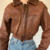 Vintage Cropped Leather Jacket