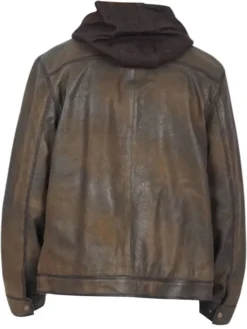 Vintage Dark Brown Leather Jacket Back