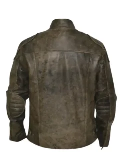 Vintage Distressed Leather Jacket Back