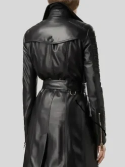 Vintage Long Leather Coat Back