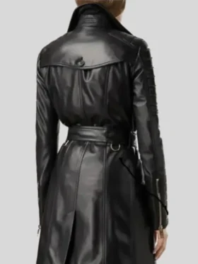 Vintage Long Leather Coat Back