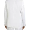White Double Breasted Blazer Womens Back