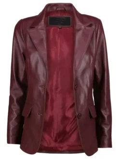 Womens Burgundy Leather Jacket