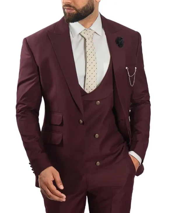 3 Piece Burgundy Suit