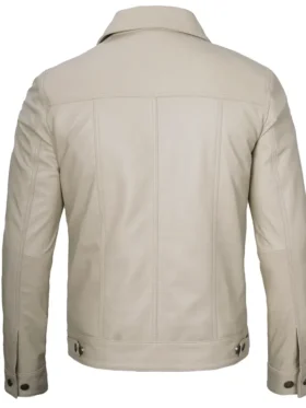 Beige Trucker Jacket Back