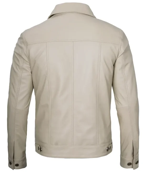 Beige Trucker Jacket Back