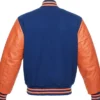 Blue And Orange Varsity Letterman Jacket Back