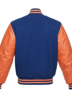 Blue And Orange Varsity Letterman Jacket Back