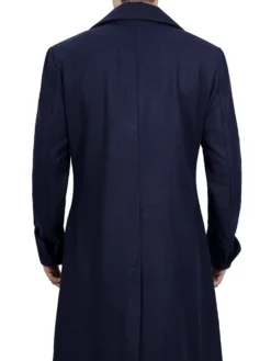 Double Breasted Long Wool Coat Back