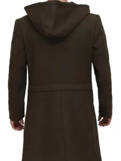 Green Wool Coat Mens Back