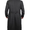 Grey Wool Trench Coat Back