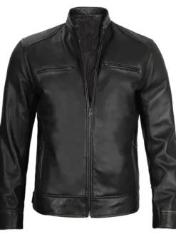 Lambskin Leather Moto Jacket