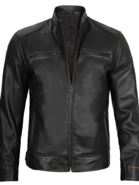 Lambskin Leather Moto Jacket