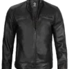 Lambskin Leather Moto Jacket