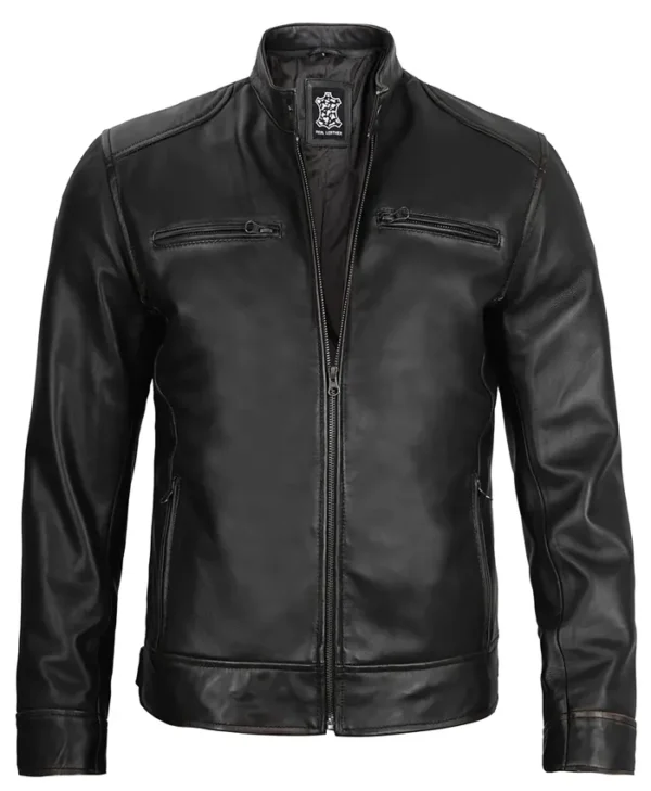 Lambskin Leather Moto Jacket