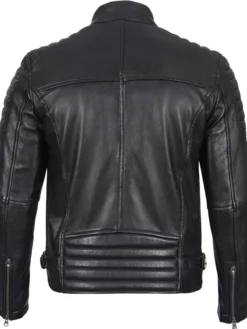 Leather Padded Motorcycle Jacket Back