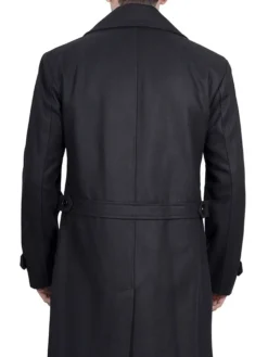 Mens Double Breasted Top Coat Back